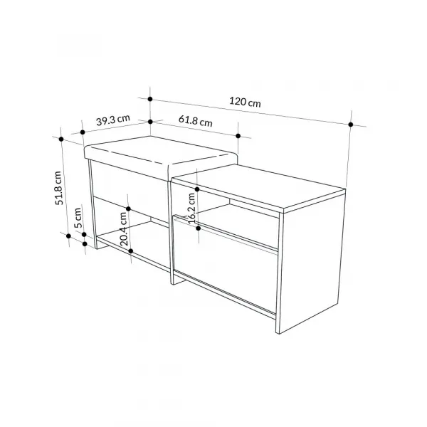 Skrinka na topánky / Botník Filux Bench - Anthracite