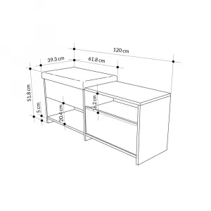 Skrinka na topánky / Botník Filux Bench - Anthracite