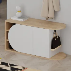Skrinka na topánky / Botník Nova Shoe Bench - Oak, White