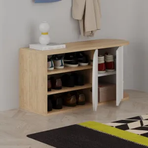 Skrinka na topánky / Botník Nova Shoe Bench - Oak, White