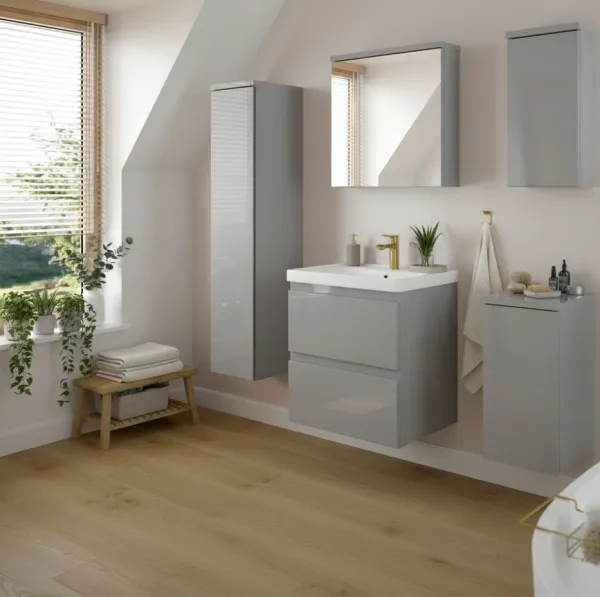 ArtDef Kúpeľňový komplet DIAMENTE 60/1 sivý lesk