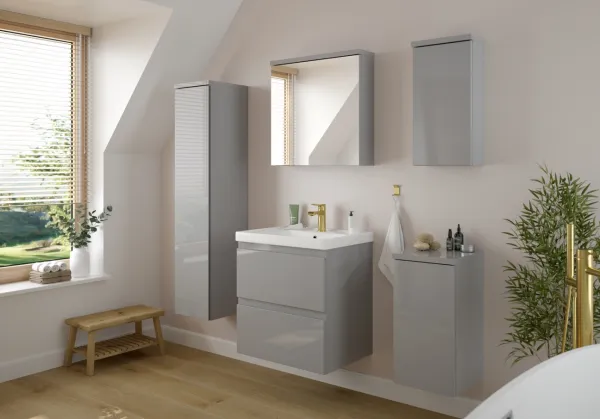 ArtDef Kúpeľňový komplet DIAMENTE 60/1 sivý lesk