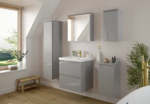 ArtDef Kúpeľňový komplet DIAMENTE 60/1 sivý lesk