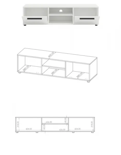 ArtGiB TV stolík MAXIONE RTV190 | MX-10 biela