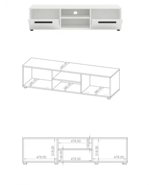 ArtGiB TV stolík MAXIONE RTV150 | MX-09 biela
