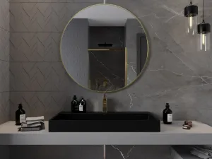 MEXEN - Loft zrkadlo 100, zlatý rám 9850-100-100-000-50