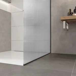 Mereo Sprchová stena WALK IN, Novea, 120 x 2000 cm, čierny ALU, sklo Line CK10604HBL