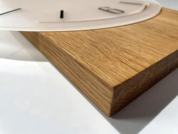 DubovénástennéhodinyGeometric-mliečnesklo67649
