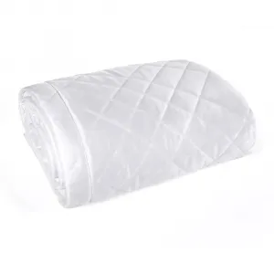 Elegantnávelvetováprikrývkanaposteľsgeometrickýmprešívaním-bielaŠírka:170cm|Dĺžka:210cm69780_125675