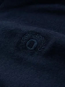 Ombre Men's elegant BASIC V-neck sweater with viscose - navy blue