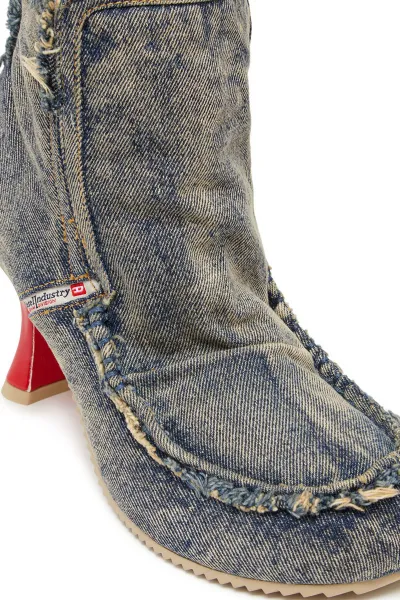 Členková Obuv Diesel Woodstock D-Woodstock Heel Ab Boots Blue Denim/Beige