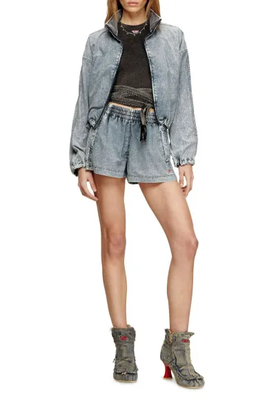 Členková Obuv Diesel Woodstock D-Woodstock Heel Ab Boots Blue Denim/Beige