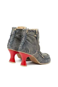 Členková Obuv Diesel Woodstock D-Woodstock Heel Ab Boots Blue Denim/Beige