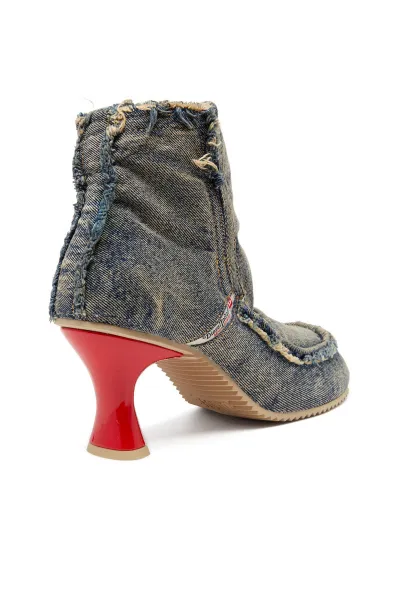 Členková Obuv Diesel Woodstock D-Woodstock Heel Ab Boots Blue Denim/Beige