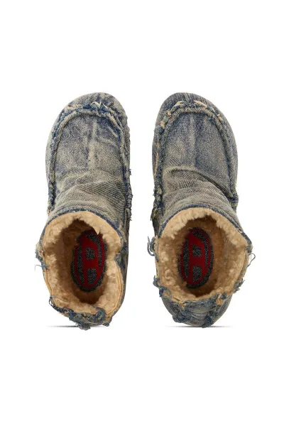 Členková Obuv Diesel Woodstock D-Woodstock Heel Ab Boots Blue Denim/Beige