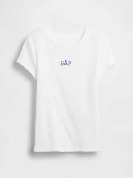 GAP Children's Ribbed T-Shirt with Logo - Girls