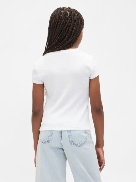 GAP Children's Ribbed T-Shirt with Logo - Girls