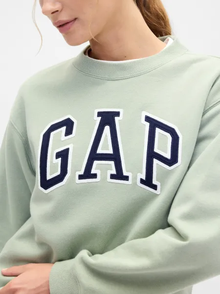 GAP HERITAGE CREW Dámska mikina, svetlo zelená, veľkosť