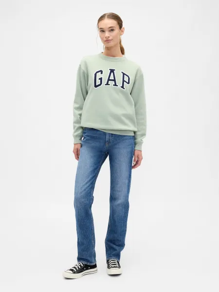 GAP HERITAGE CREW Dámska mikina, svetlo zelená, veľkosť