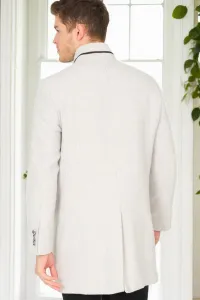 PLT9386 DEWBERRY MEN'S COAT-DIAGONAL GRAY-CREAM