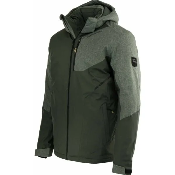ALPINE PRO LEND Pánska lyžiarska bunda, khaki, veľkosť