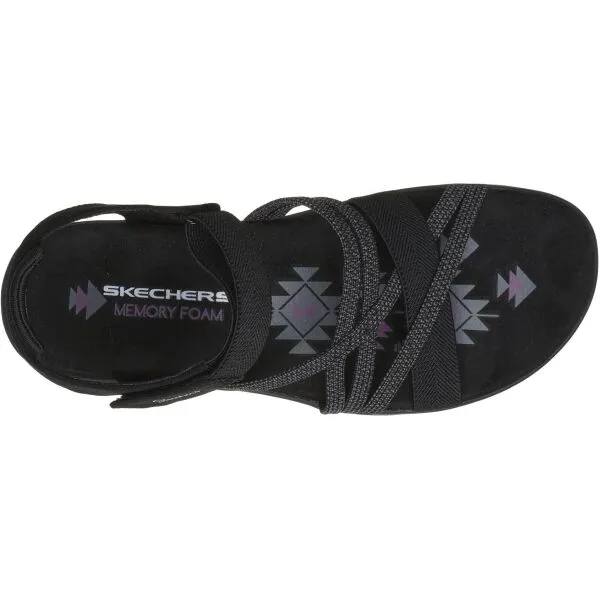 Skechers REGGAE SLIM - MEADOW GRAZER Dámske sandále, čierna, veľkosť