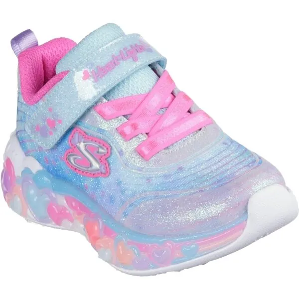 Skechers ETERNAL HEART LIGHTS Dievčenská vychádzková obuv, svetlomodrá, veľkosť
