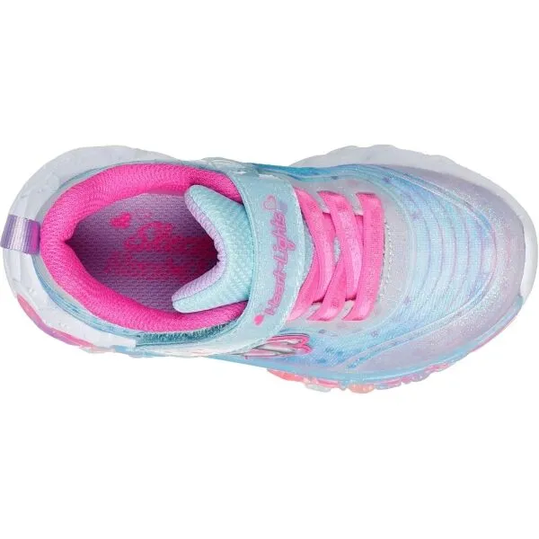 Skechers ETERNAL HEART LIGHTS Dievčenská vychádzková obuv, svetlomodrá, veľkosť