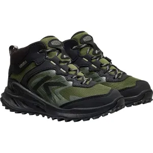 Keen ZIONIC MID WP YOUTH Detská outdoorová obuv, khaki, veľkosť 36