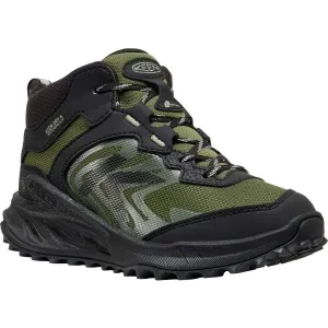 Keen ZIONIC MID WP YOUTH Detská outdoorová obuv, khaki, veľkosť 36
