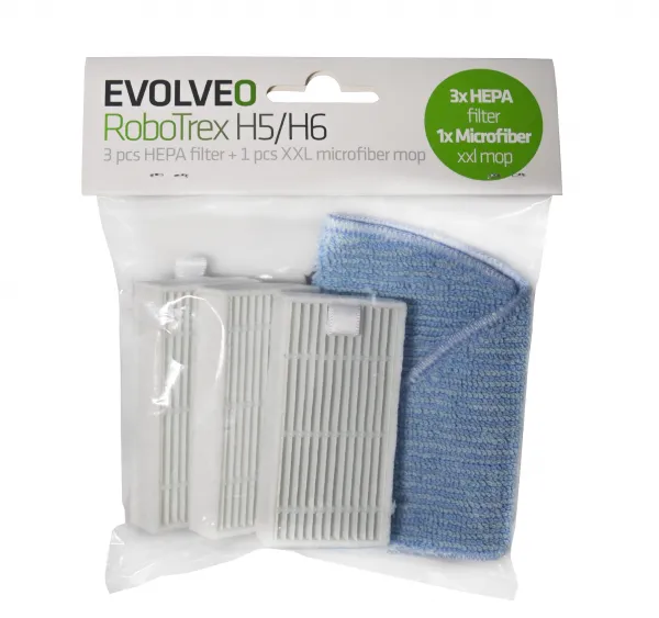 EVOLVEO RoboTrex H5, H6, príslušenstvo (3 ks HEPA filter + 1 ks XXL mop z mikrovlákna)