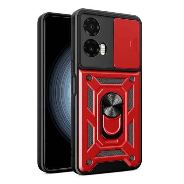 RING CAMERA Kryt s držiakom pre Motorola Moto G35 5G červený