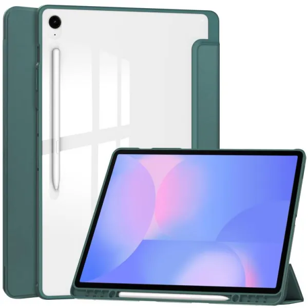 CRYSTAL Zaklápacie puzdro Samsung Galaxy Tab S10 FE+ tmavozelené