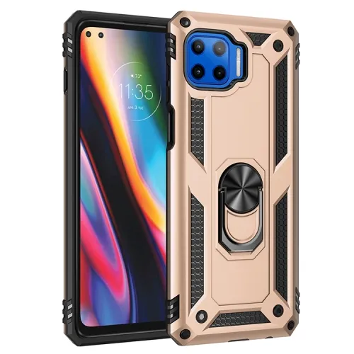 RING Ochranný obal Motorola Moto G 5G Plus zlatý