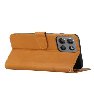 STITCHED Peňaženkový kryt pre Motorola Moto G15 / G15 Power svetlohnedý