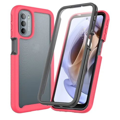 DUAL Obojstranný kryt s fóliou Motorola Moto G31 / G41 ružový