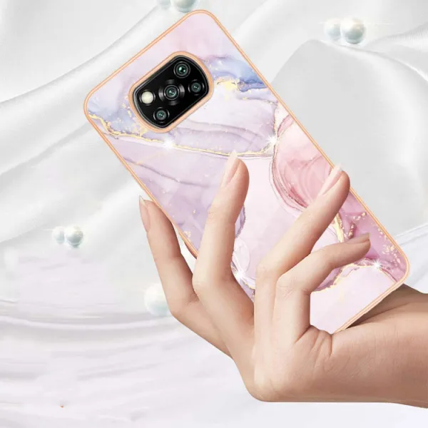 IMD MARBLE Ochranný kryt Xiaomi Poco X3 NFC / X3 Pro ROSE GOLD