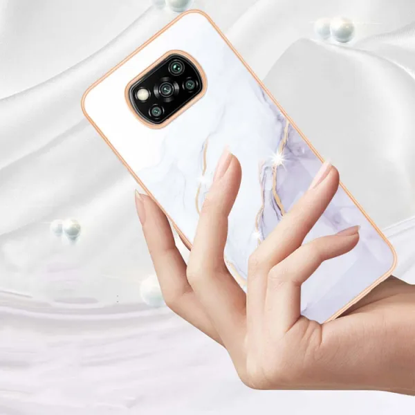 IMD MARBLE Ochranný kryt Xiaomi Poco X3 NFC / X3 Pro WHITE