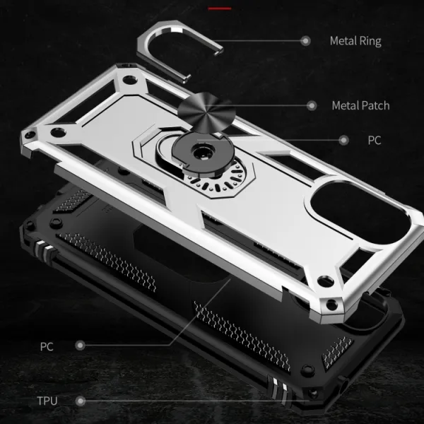 RING Ochranný obal pre Motorola Moto G22 strieborný