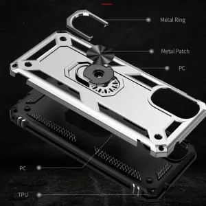 RING Ochranný obal pre Motorola Moto G22 strieborný