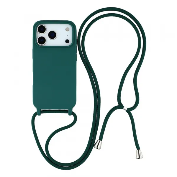 ROPE Kryt so šnúrkou Apple iPhone 17 Pro tmavozelený