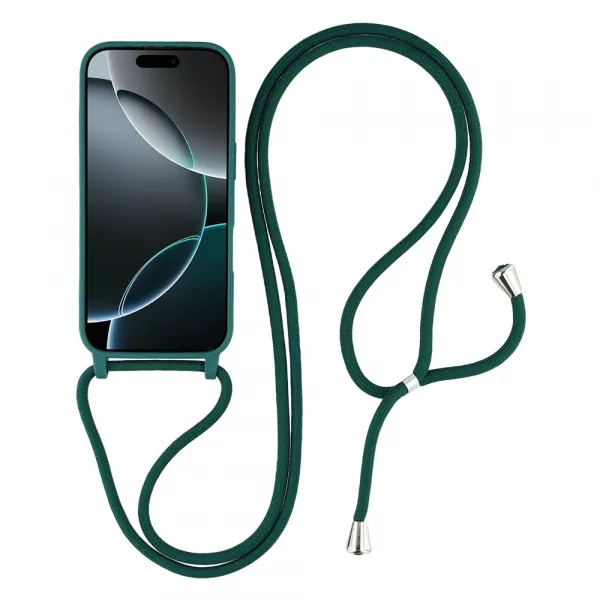 ROPE Kryt so šnúrkou Apple iPhone 17 Pro tmavozelený