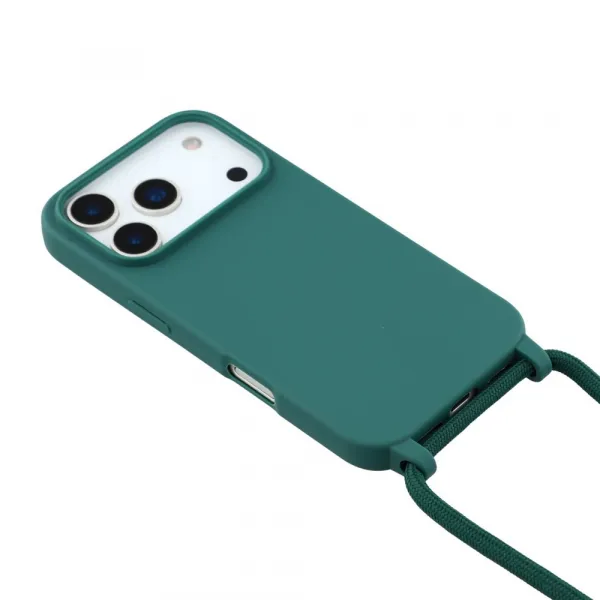 ROPE Kryt so šnúrkou Apple iPhone 17 Pro tmavozelený