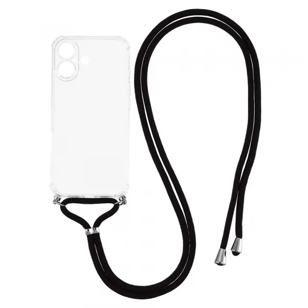 TRANSPARENT ROPE Kryt so šnúrkou Apple iPhone 17 priehľadný