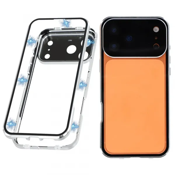 Magnetický kryt 360 pre Apple iPhone 17 Pro strieborný
