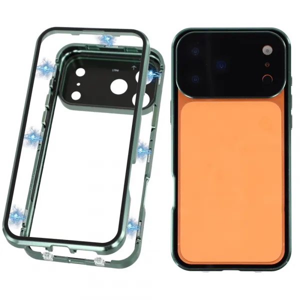 Magnetický kryt 360 pre Apple iPhone 17 Pro zelený