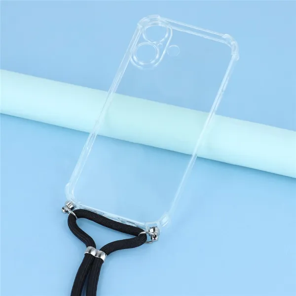 TRANSPARENT ROPE Kryt so šnúrkou Apple iPhone 17 priehľadný