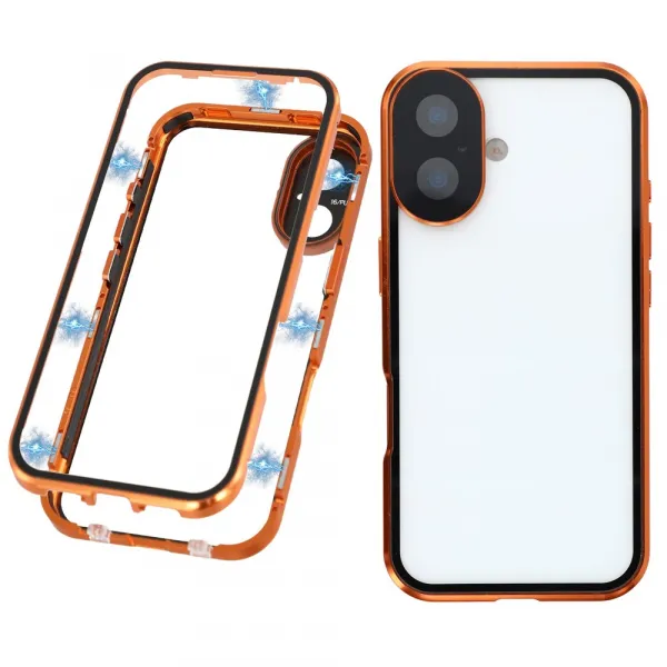 Magnetický kryt 360 pre Apple iPhone 17 oranžový