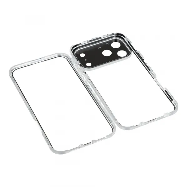 Magnetický kryt 360 pre Apple iPhone 17 Pro strieborný