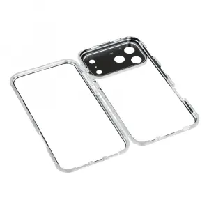 Magnetický kryt 360 pre Apple iPhone 17 Pro strieborný